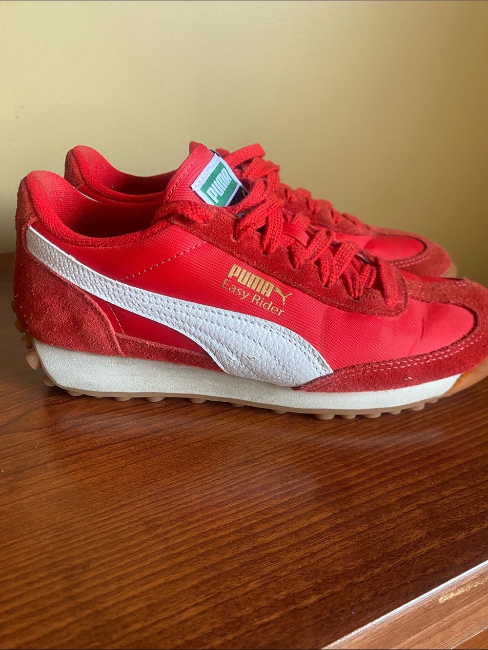 Puma Red Low-Top Sneakers with White Inner Label